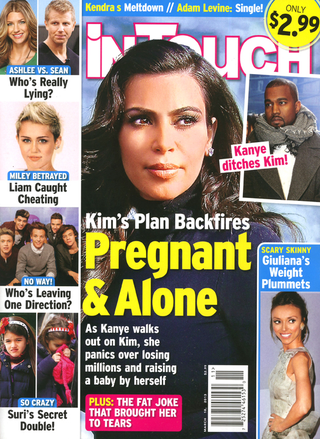 Illustration for article titled This Week in Tabloids: Kim Kardashian's Famous Ass Is Now a 'Sagging, Dimply Blob'